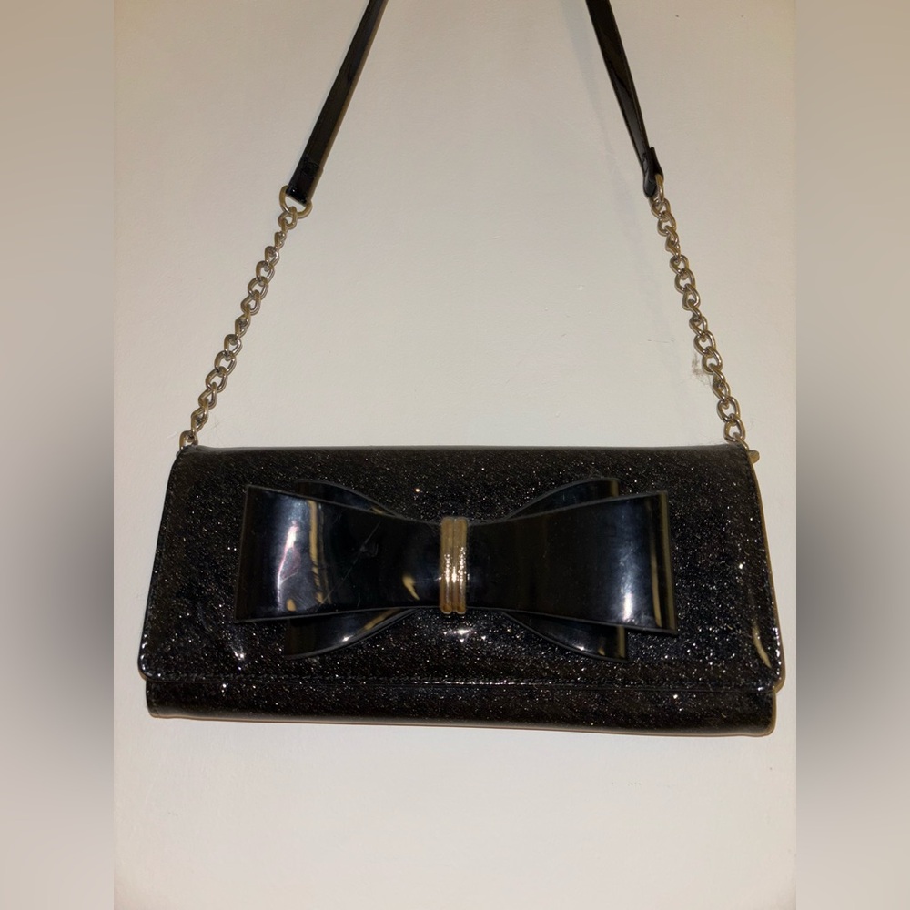Betsy Johnson Black Sparkly Crossbody